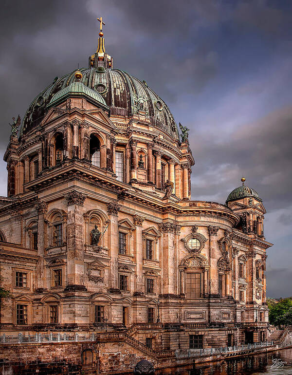 Endre Poster featuring the photograph Berlin Cathedral At Dawn by Endre Balogh