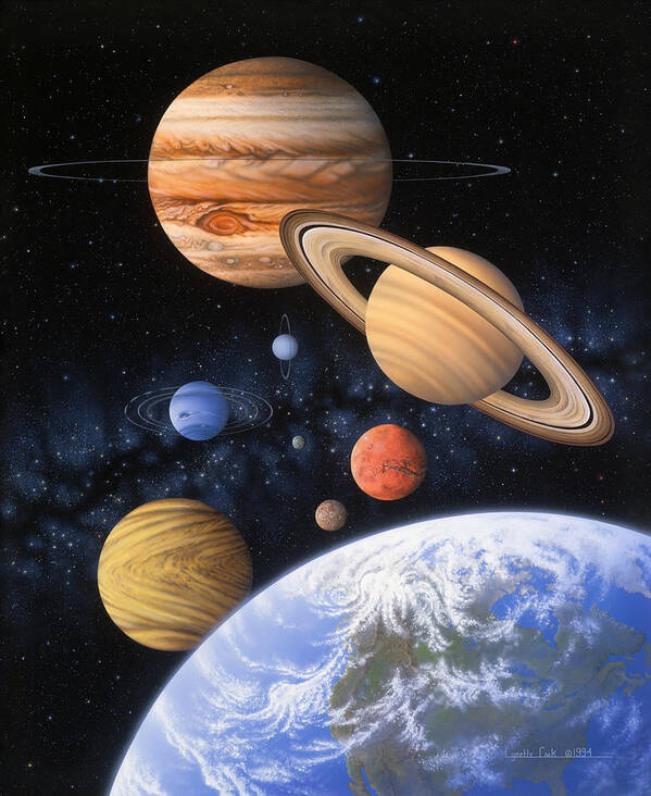 Lynette Cook Poster featuring the painting Beyond the Home Planet by Lynette Cook
