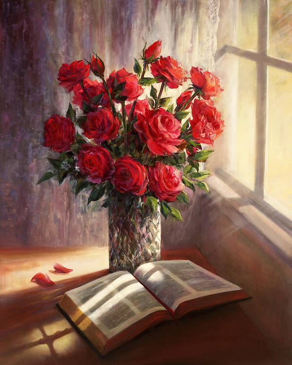 Bible Poster featuring the painting Amazing Words of Love by Lynne Pittard