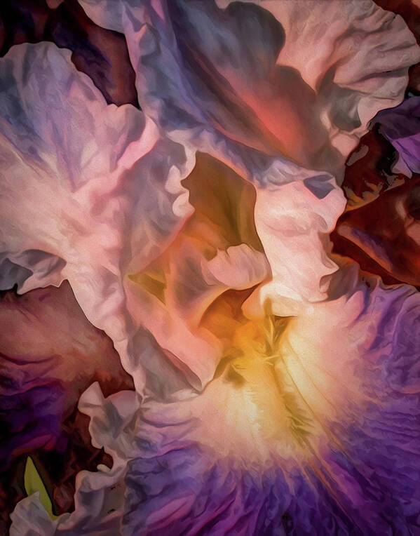 Flower Poster featuring the mixed media Billowing Grace 7 by Lynda Lehmann