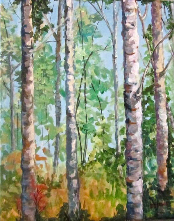 Landscape Poster featuring the painting Birch by Barbara O'Toole