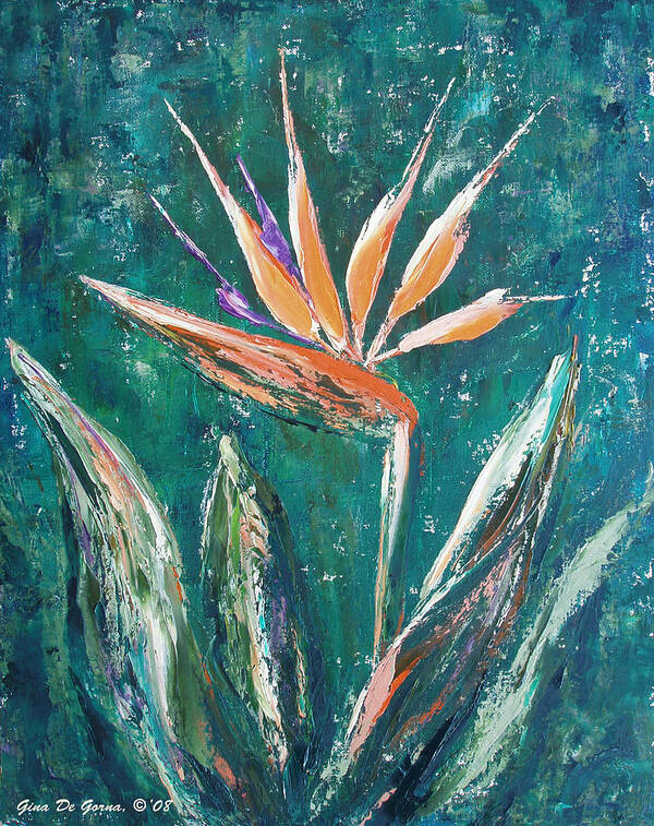 Bird Of Paradise Poster featuring the painting Bird of Paradise by Gina De Gorna