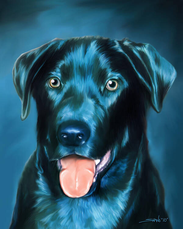 Dog Poster featuring the painting Black Lab by Michael Spano