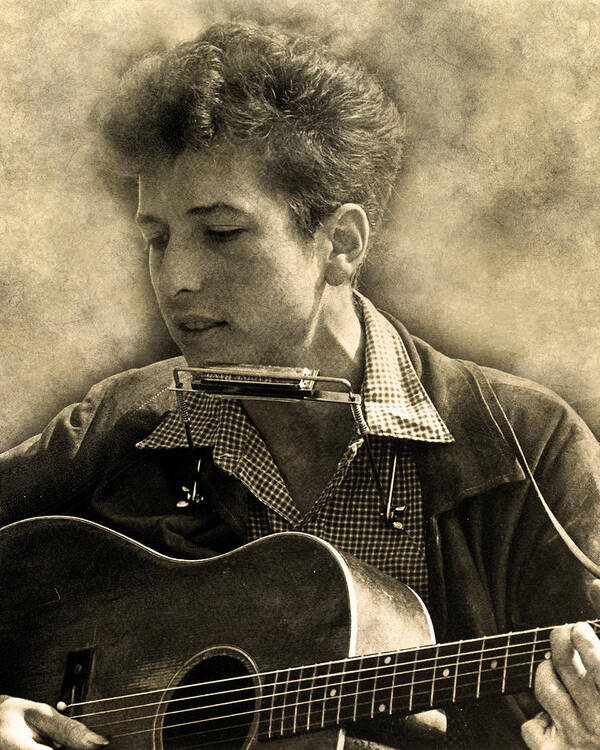 Bob Dylan Poster featuring the digital art Bob Dylan by Anthony Murphy