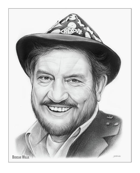 Boxcar Willie Poster featuring the drawing Boxcar Willie by Greg Joens