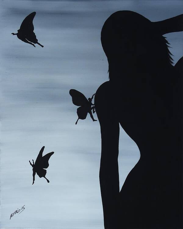 Butterfly Poster featuring the painting Butterfly Men by Edwin Alverio