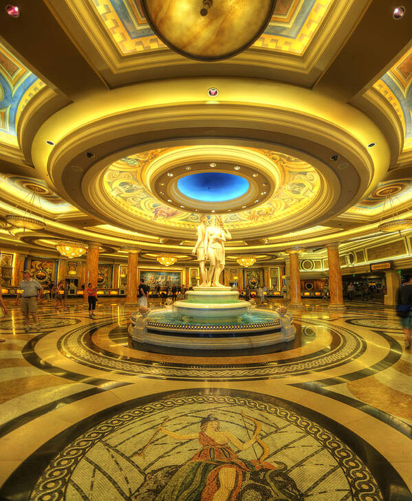 Art Poster featuring the photograph Caesar's Grand Lobby by Yhun Suarez