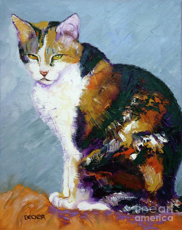 Cat Poster featuring the painting Calico Buddy by Susan A Becker