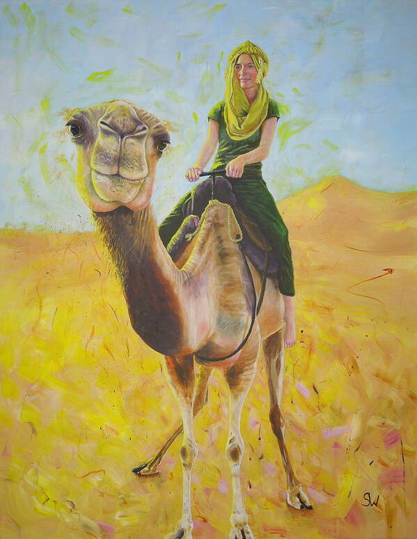 Art Poster featuring the painting Camel at work by Shirley Wellstead