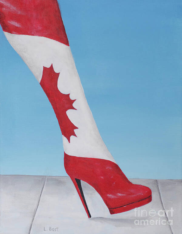 Canada150 Poster featuring the painting Canadian Kinky Boot by Laurel Best