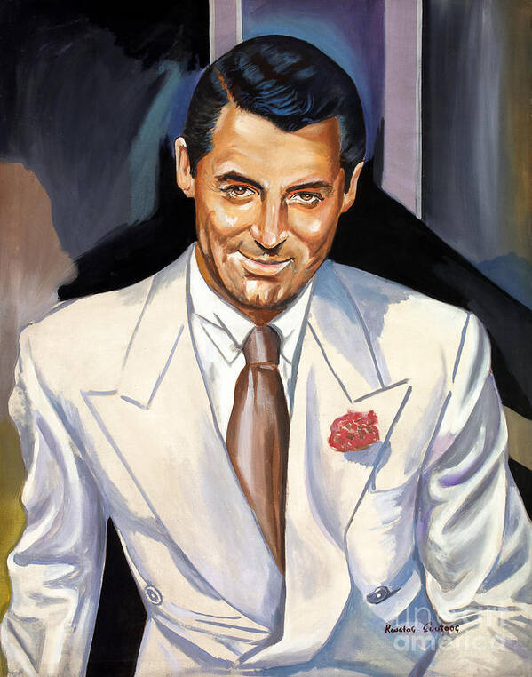 Cary Grant Poster featuring the painting Cary Grant by Star Portraits Art