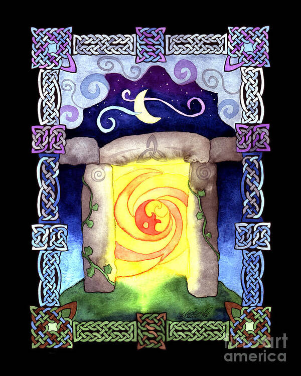 Artoffoxvox Poster featuring the painting Celtic Doorway by Kristen Fox