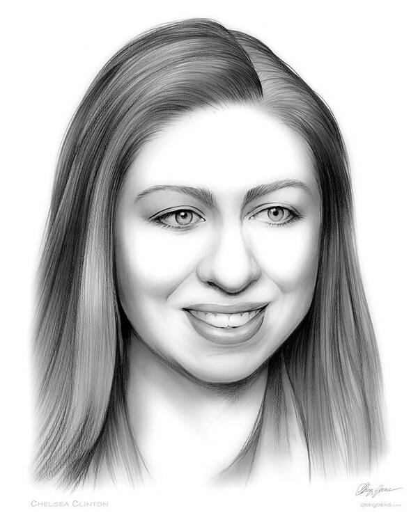 Chelsea Clinton Poster featuring the drawing Chelsea Clinton by Greg Joens