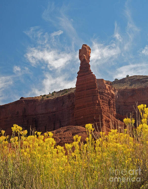 Chimney Rock Poster featuring the photograph Chimney Rock Capital Reef by C