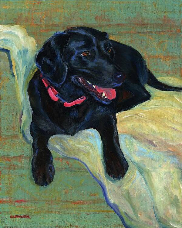 Pet Portrait Poster featuring the painting Chloe by Susan Hensel