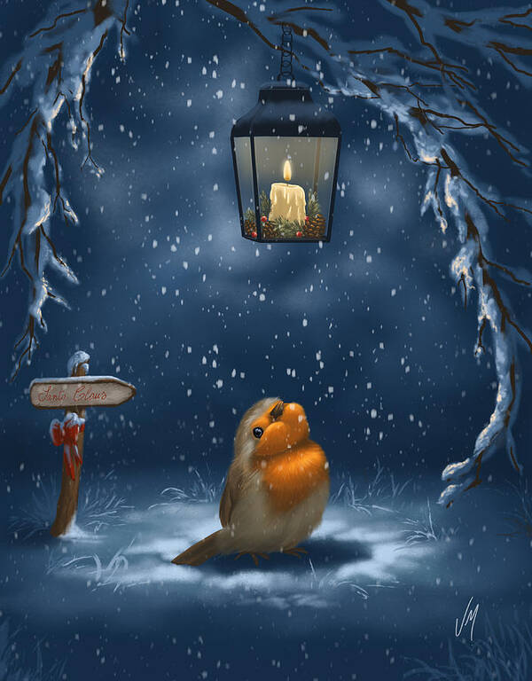 Christmas Poster featuring the painting Christmas serenity by Veronica Minozzi
