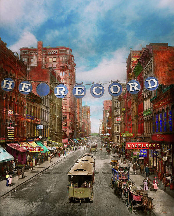 Color Poster featuring the photograph City - Chicago Il - Just for the record 1900 by Mike Savad