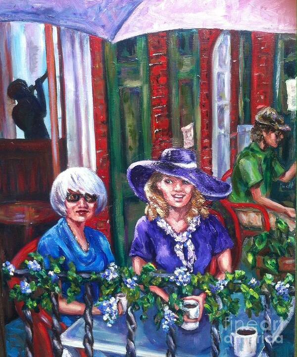Friends Poster featuring the painting Coffee in Pirates' Alley by Beverly Boulet