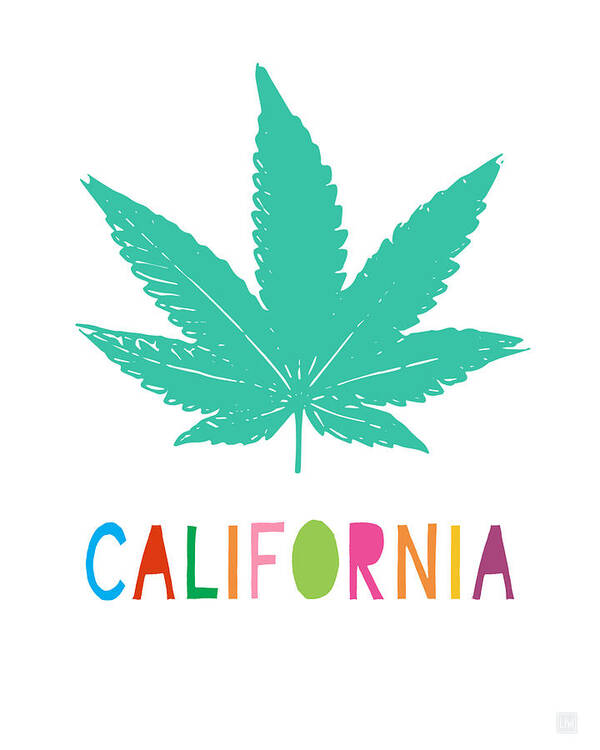 California Poster featuring the mixed media Colorful California Cannabis- Art by Linda Woods by Linda Woods