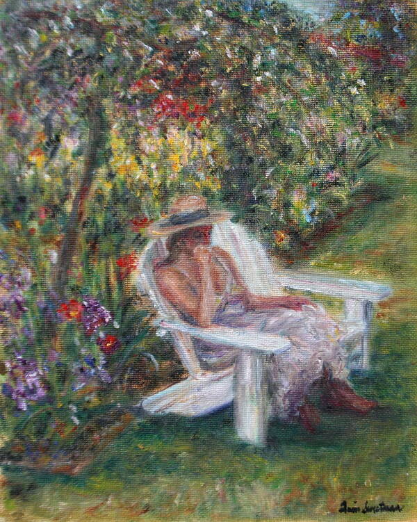 Quin Sweetman Poster featuring the painting Contemplation in the Garden by Quin Sweetman