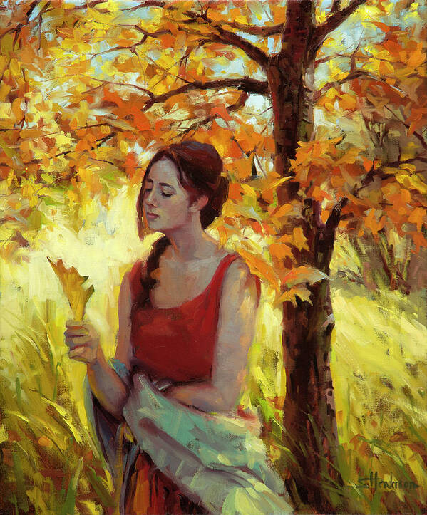 Woman Poster featuring the painting Contemplation by Steve Henderson