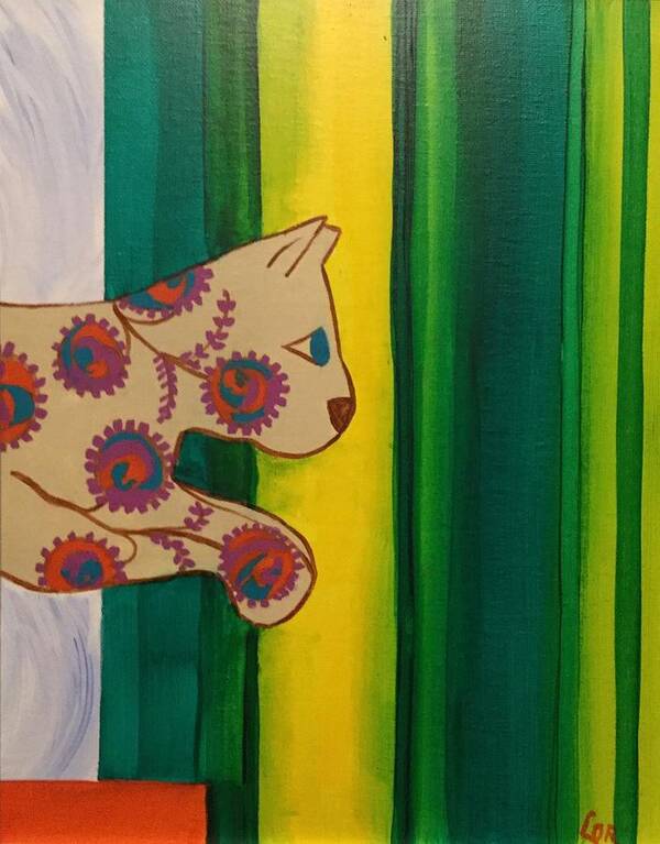 Cat Poster featuring the painting Cool Cat II by Lorraine Centrella