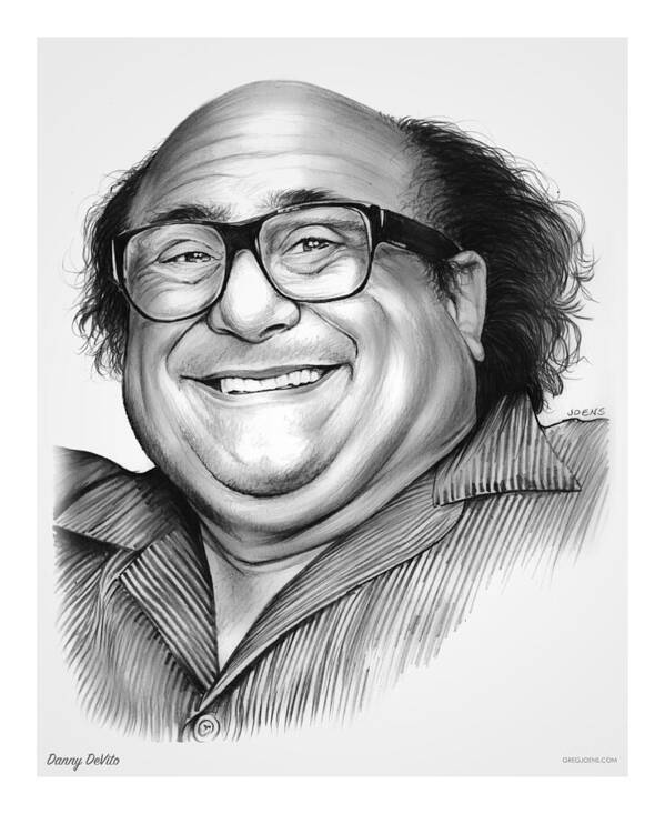 Dannydevito Poster featuring the drawing Danny DeVito by Greg Joens