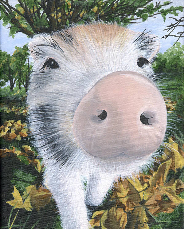 Pig Poster featuring the painting D'Arcy by Twyla Francois