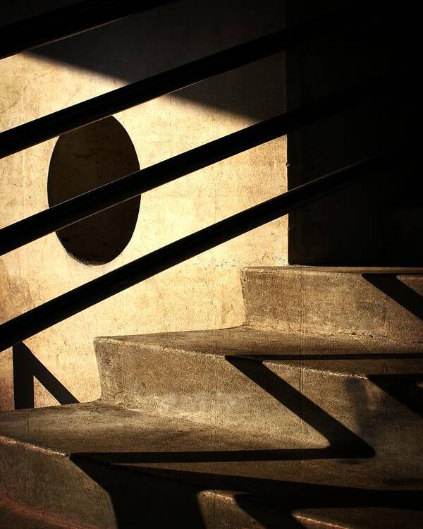 Stairs Poster featuring the photograph Dark Steps by Timothy Bulone