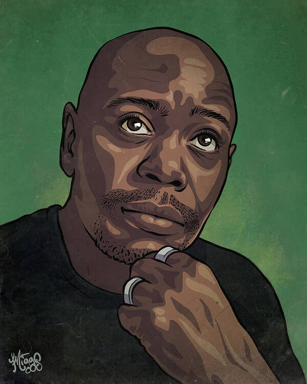 Dave Chappelle Poster featuring the drawing Dave Chappelle by Miggs The Artist