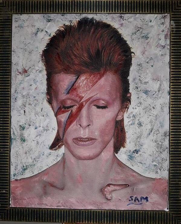 David Bowie Poster featuring the painting David Bowie by Sam Shaker