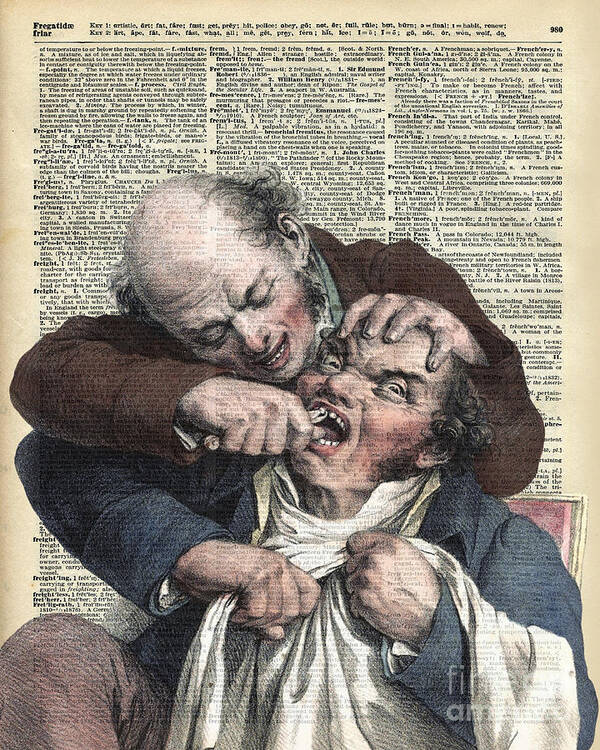 Dentist Poster featuring the painting Dentist pulling teeth by Anna W
