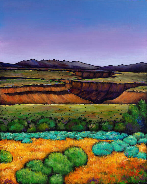 Landscape Poster featuring the painting Desert Gorge by Johnathan Harris