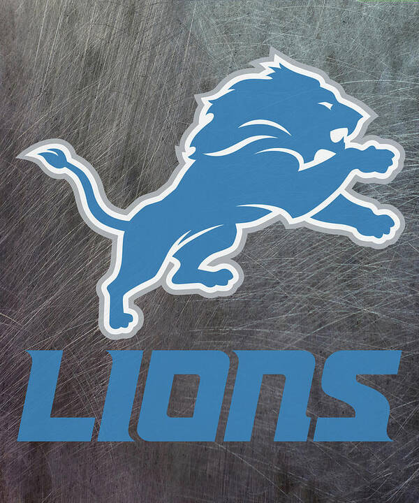 Detroit Lions Poster featuring the mixed media Detroit Lions on an abraded steel texture by Movie Poster Prints