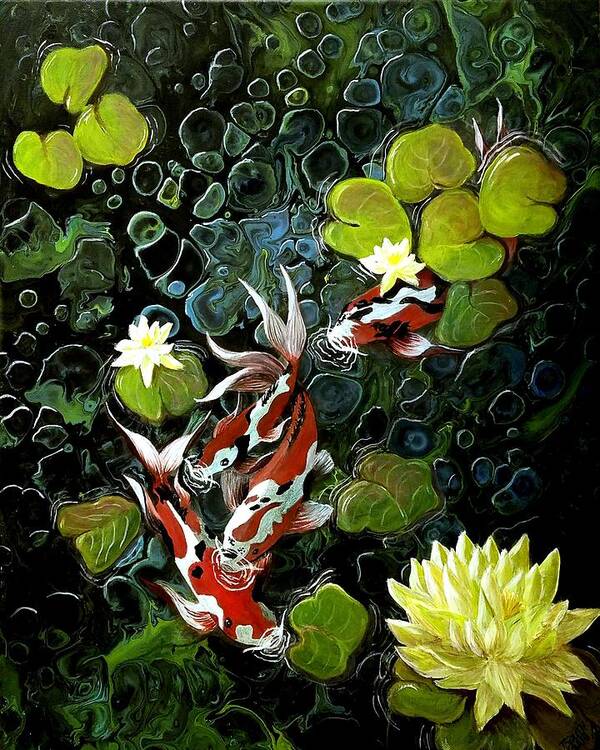 Koi Fish Poster featuring the painting Don't Be koi by Trudi Southerland