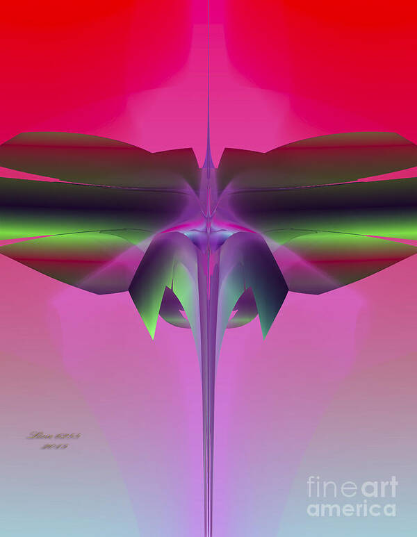 Fractal Poster featuring the digital art DragonFly by Melissa Messick