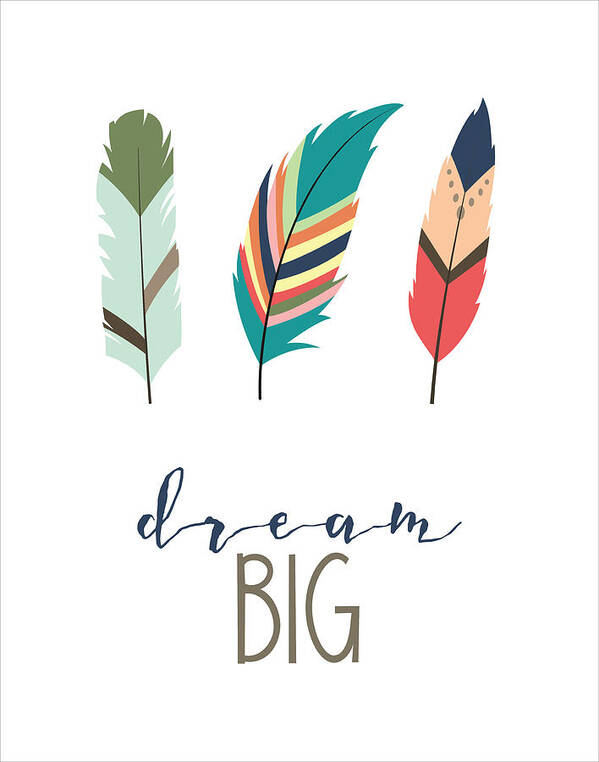 Tribal+nursery+decor Poster featuring the digital art Dream Big by Jaime Friedman