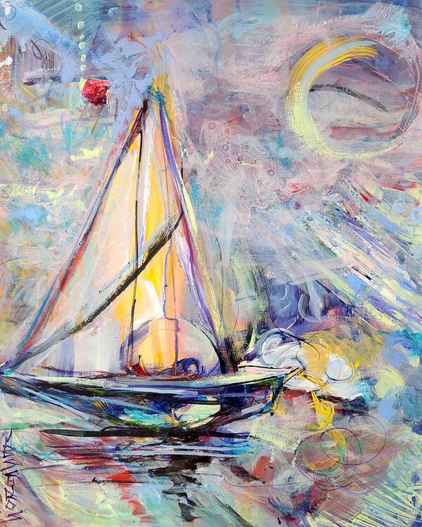 Schiros Poster featuring the painting Dream Boat by Mary Schiros