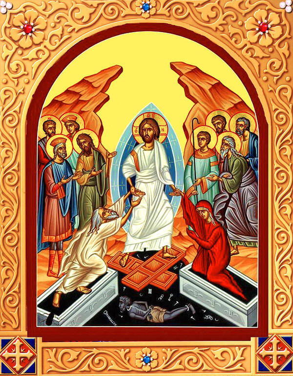 Resurrection Of Christ Poster featuring the painting Eastern Orthodox Resurrection by Munir Alawi