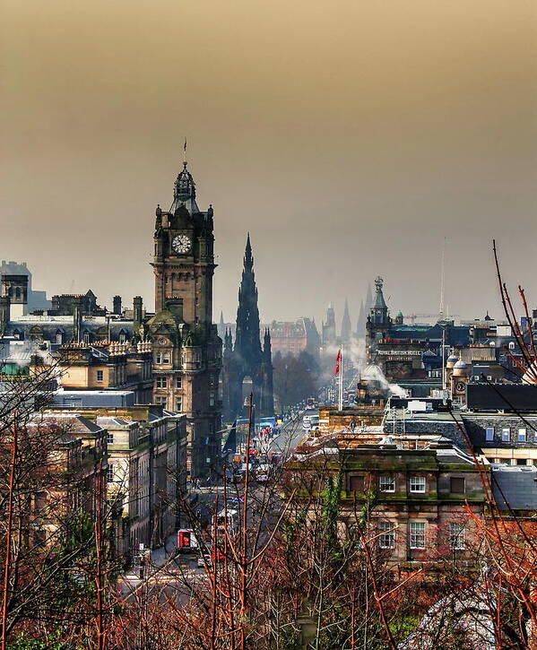 Edinburgh Poster featuring the photograph Edinburgh On A Misty Morning by Jeff Townsend