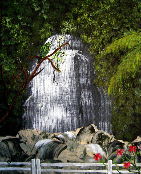 Puerto Rico Rain Forest Poster featuring the painting El Yunque by Gloria E Barreto-Rodriguez