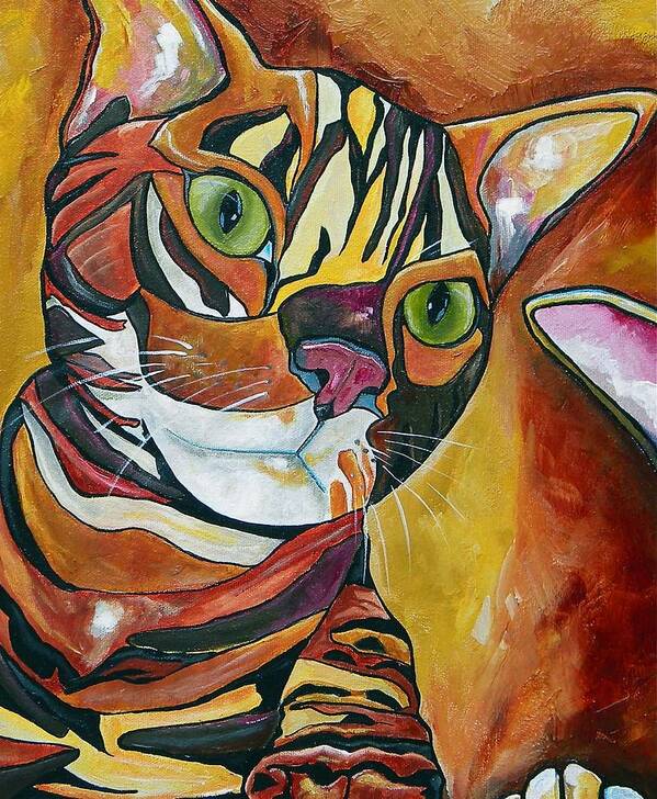 Cat Poster featuring the painting Eli by Patti Schermerhorn