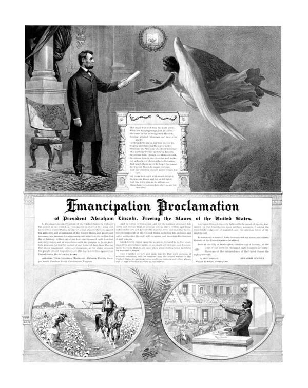 Emancipation Proclamation Poster featuring the mixed media Emancipation Proclamation by War Is Hell Store
