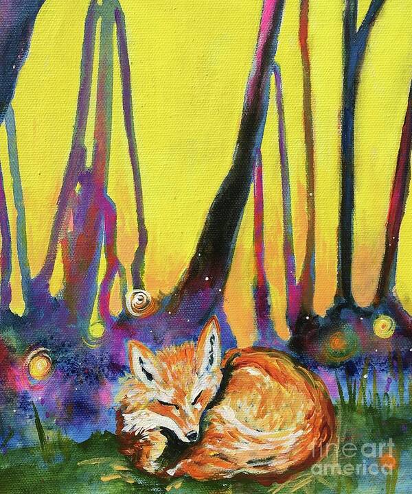Fox Poster featuring the painting Enchanted Fox by Kim Heil