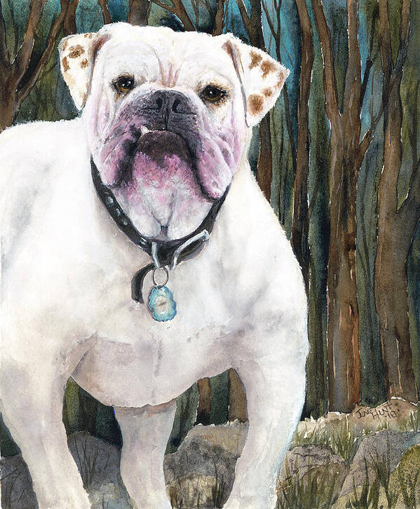 Pet Poster featuring the painting English Bulldog by June Hunt