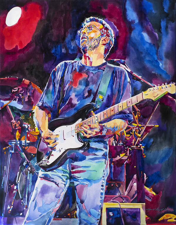 Eric Clapton Poster featuring the painting ERIC CLAPTON and BLACKIE by David Lloyd Glover