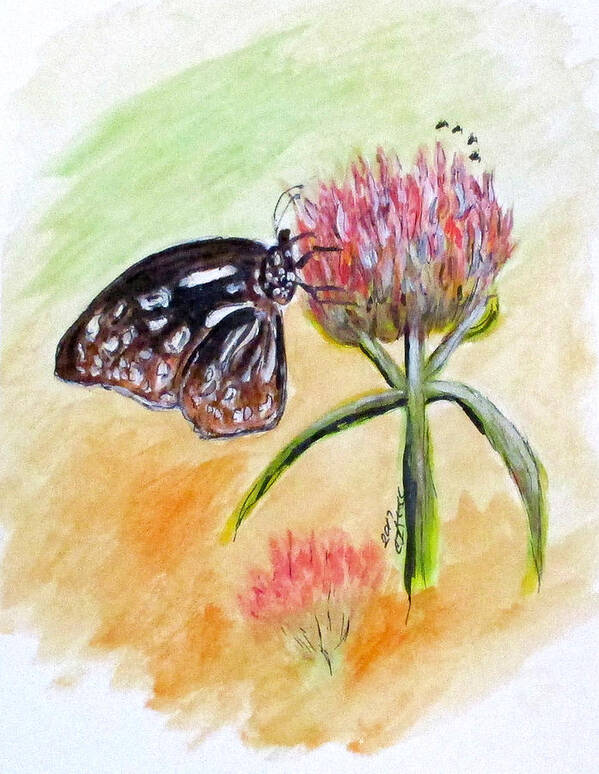 Butterflies Poster featuring the painting Erika's Butterfly Two by Clyde J Kell