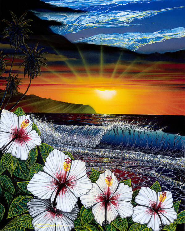 Art Waikiki Poster featuring the painting Euhkai by Chris Sebo
