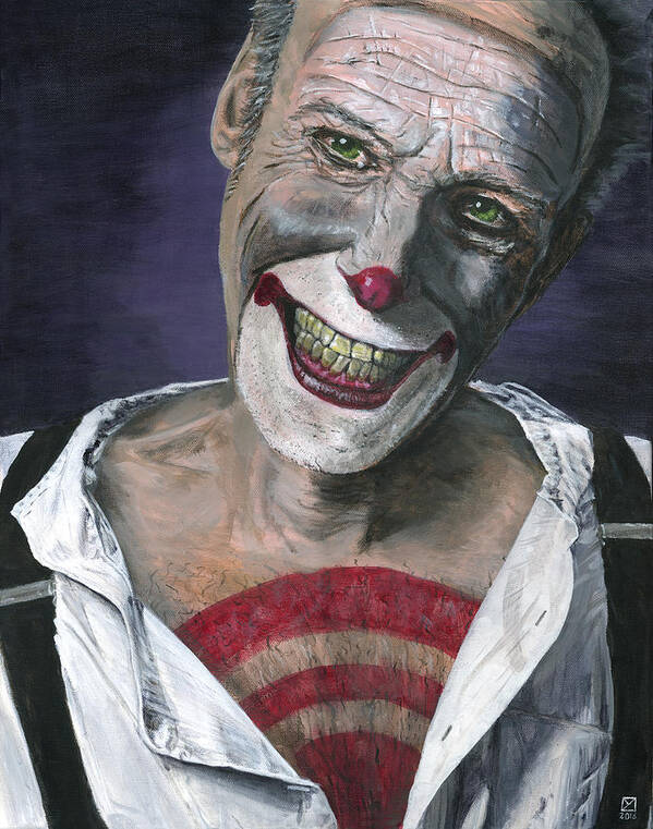 Clown Poster featuring the painting Exposed by Matthew Mezo