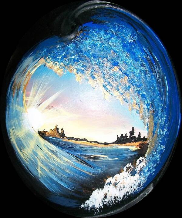 #seascape Poster featuring the painting Eye of the Wave by Sharon Duguay